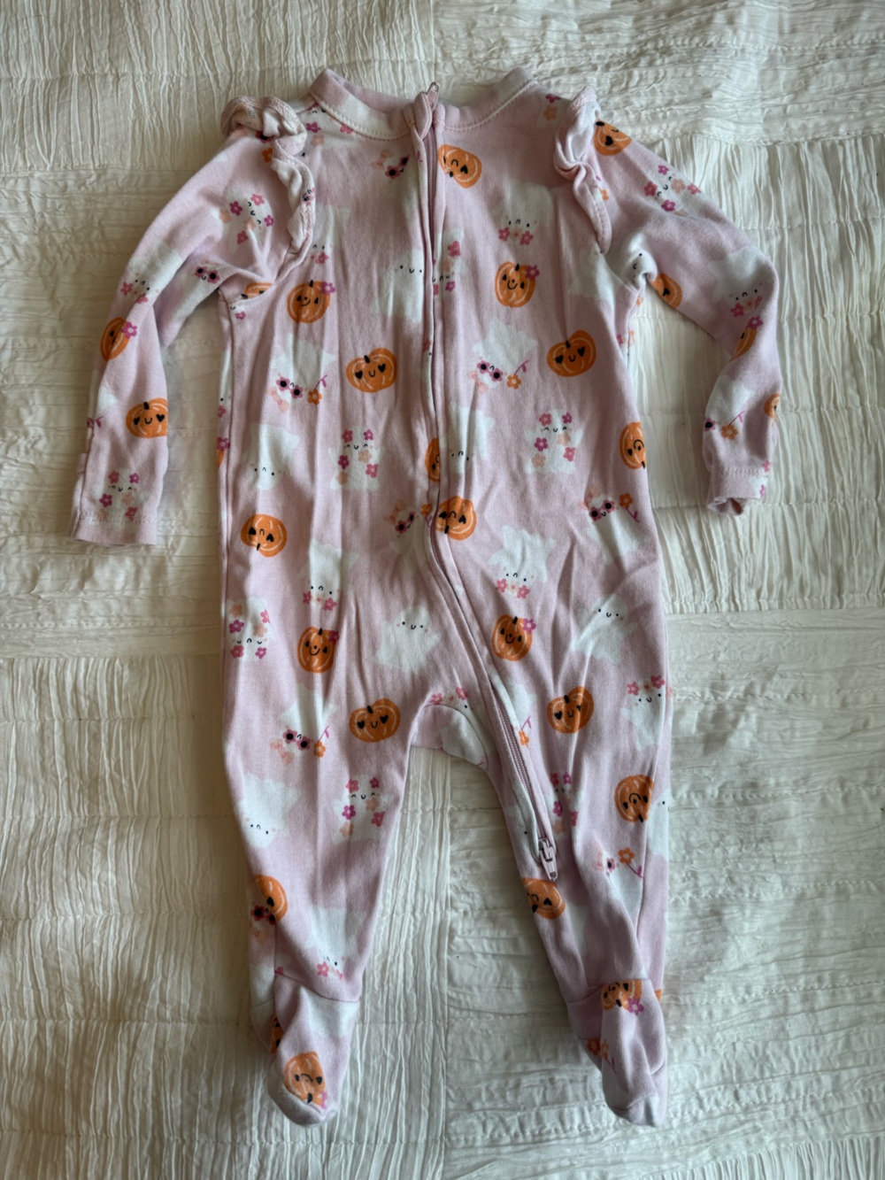 Old Navy Pink Pumpkin & Ghost Footed One-Piece Pajamas